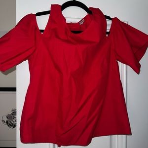 Cute Red Backless Blouse